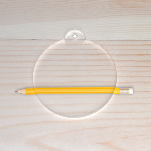 Pleksi Daire Kulplu Anahtarl�k Bask�s�z �effaf Kal�nl�k 3mm