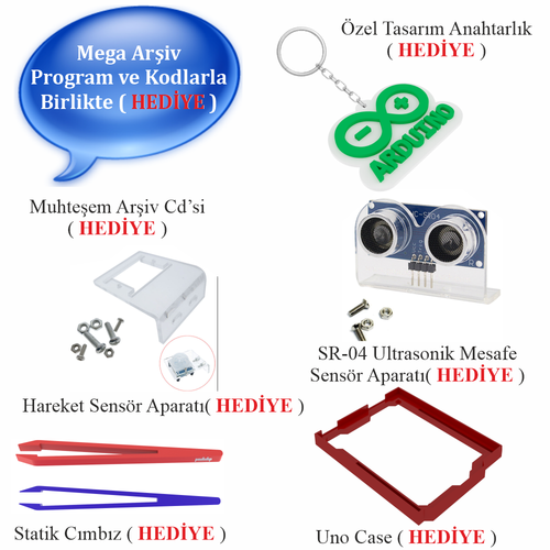 Arduino ile Uyumlu Ba�lang�� Seti UNO R3 B�y�k F�rsat 93 Par�a 312 Adet