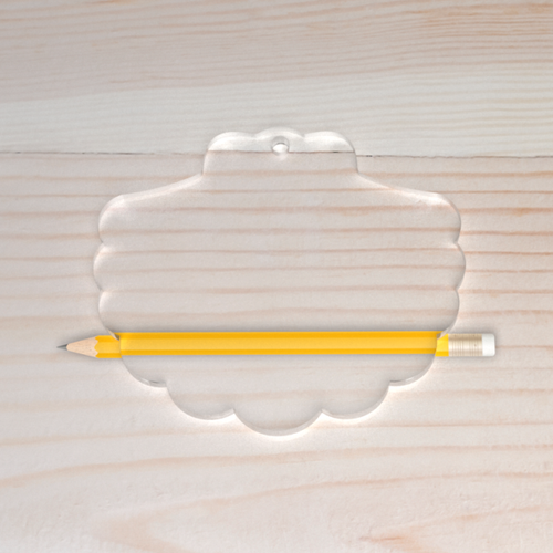 Pleksi �stiridye Anahtarl�k Haz�r Bask�s�z �effaf 6x5cm - Kal�nl�k 3mm