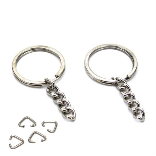 Anahtarl�k Halka Zincir Klips Seti Nikel Kaplama