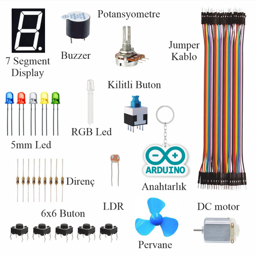 Arduino ile Uyumlu Kodlama Ba�lang�� Seviye 25 Par�a 86 Adet