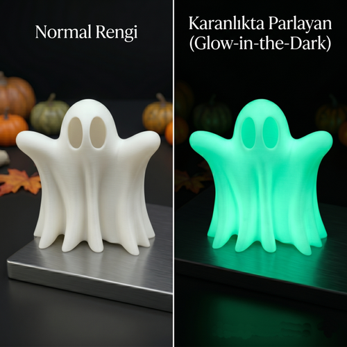 Sevimli Hayalet Fig�r� - Fosforlu (Glow) Plastik Masa�st� Biblo