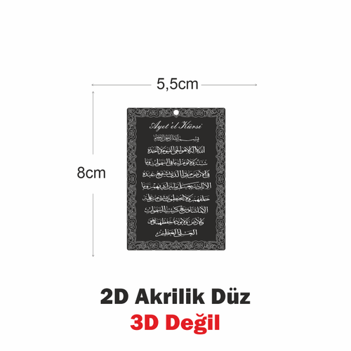 Araba Ayna S�s�, Ayetel K�rsi ve Nazar - Pleksi Malzeme, UV Bask�l� - 048