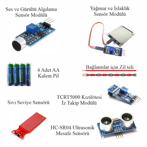 Arduino ile Uyumlu Ba�lang�� seti UNO R3 Turbo Black V3. 112 Par�a 359 Adet