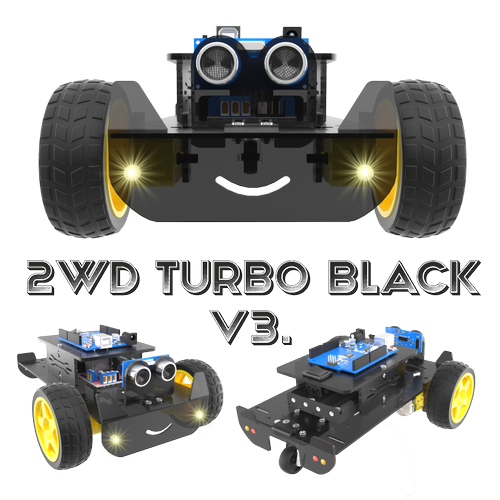 2WD Turbo Black Araba V3. ( Arduino ile Uyumlu )