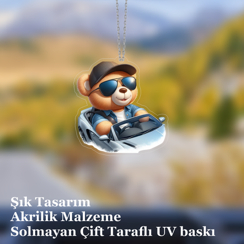 Araba Ayna S�s�, Araba S�s�, �anta Aksesuar� - Arabal� Ay� - Pleksi Malzeme, UV Bask�l� - 016