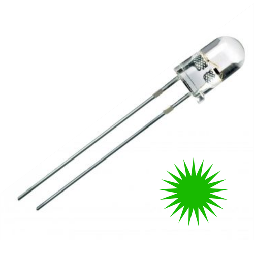 5mm �effaf Ye�il Led 5 Adet