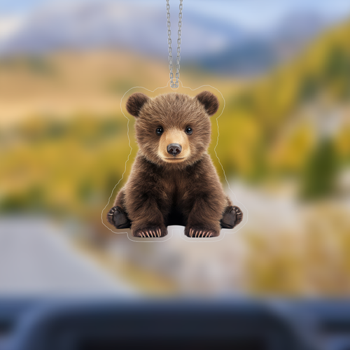 Araba Ayna S�s�, Araba S�s�, �anta Aksesuar� - Yavru Ay� - Pleksi Malzeme, UV Bask�l� - 013