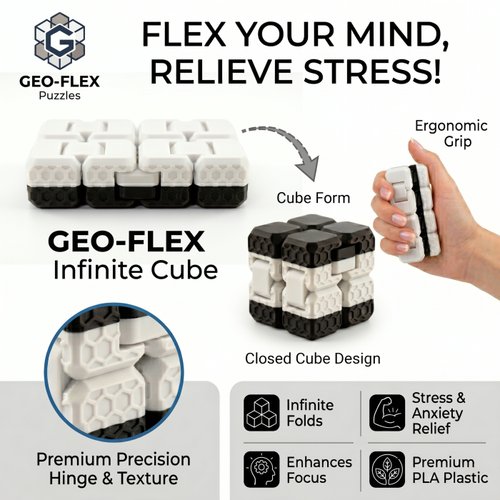 Taraftar Rengini Se� Fidget Cube - (Siyah - Beyaz) - Dayan�kl� Stres K�p� ve Konsantrasyon Arac�