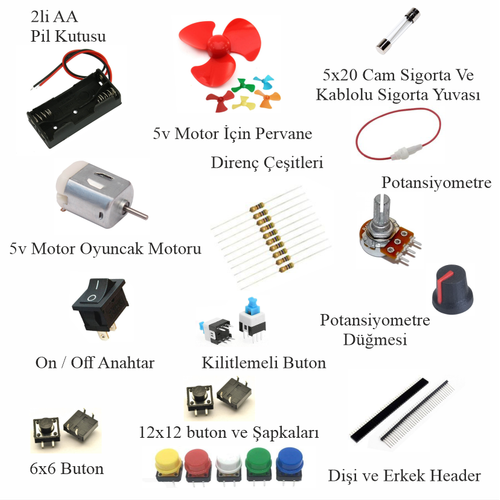 Arduino ile Uyumlu Ba�lang�� Seti UNO R3 ( CH340 ) 107 Par�a 344 Adet