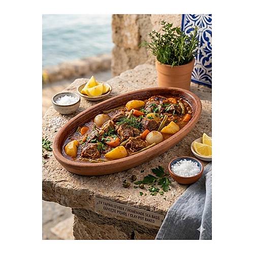 Oval S�rl� Toprak G�ve� Taba�� (25 x 13 cm)