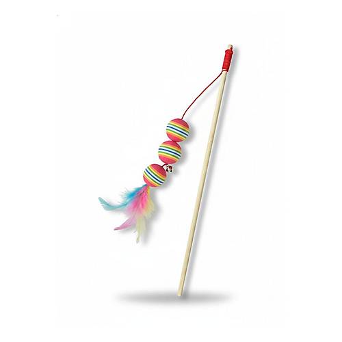 Renkli T�yl� ve Zilli Kedi Oltas� � E�lenceli Kedi Oyun �ubu�u