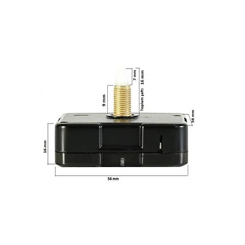 Akar Saat Mekanizmas� Sessiz Duvar Saat Mekanizmas� 16 Mm �aft -akrep-yelkovan-saniye Siyah-ask�l�