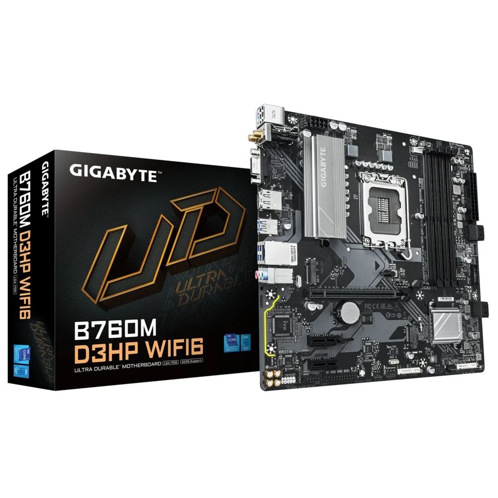 B760M-D3HP-WIFI6 5600MHz OC DDR5 LGA1700 M.2 HDMI DP MicroATX Anakart