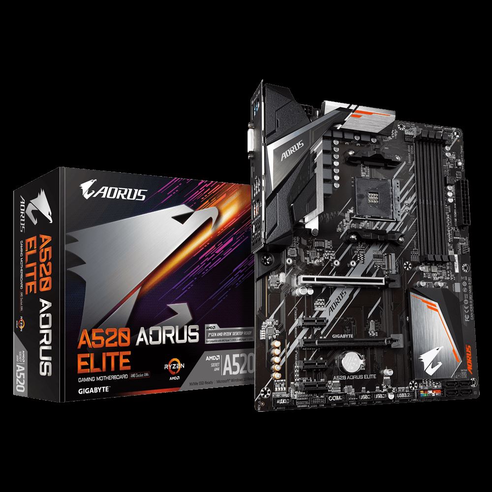 A520 AORUS ELITE 4733MHz OC DDR4 AM4 M.2 HDMI VGA ATX Anakart