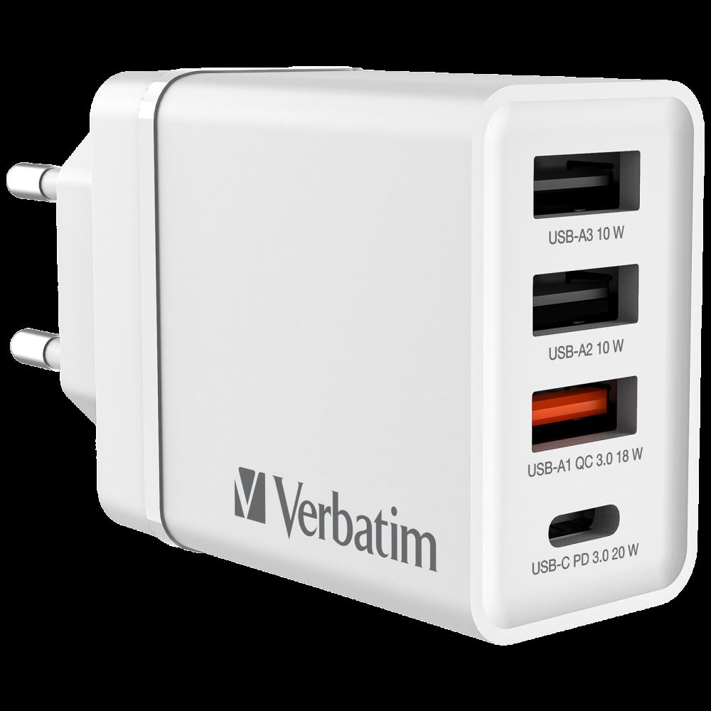 CHR-30EU2 USB CHARGER 30W WITH 1XUSB-C PD 20W/1XUSB-A QC 3.0/ 2XUSB