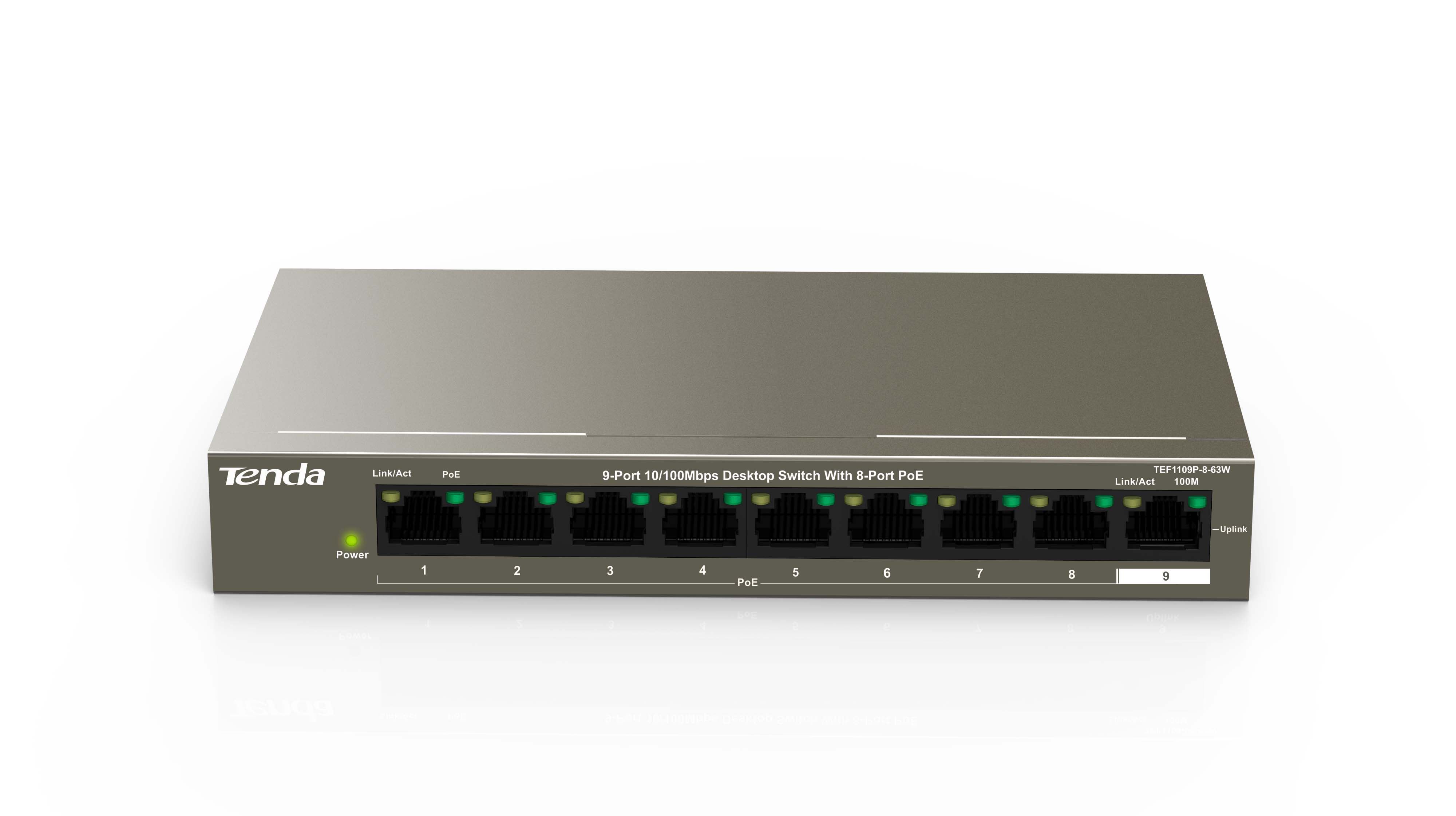 8 Port 10/100 PoE 9 Port Switch