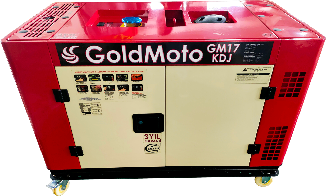 GoldMoto GM17KDJ 17Kva Monofaze Marşlı Kabinli Dizel Jeneratör