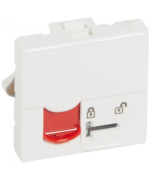 RJ45 Cat5e UTP Kilit Mekanizmalı 2 Modül Beyaz Kırmızı Shutter