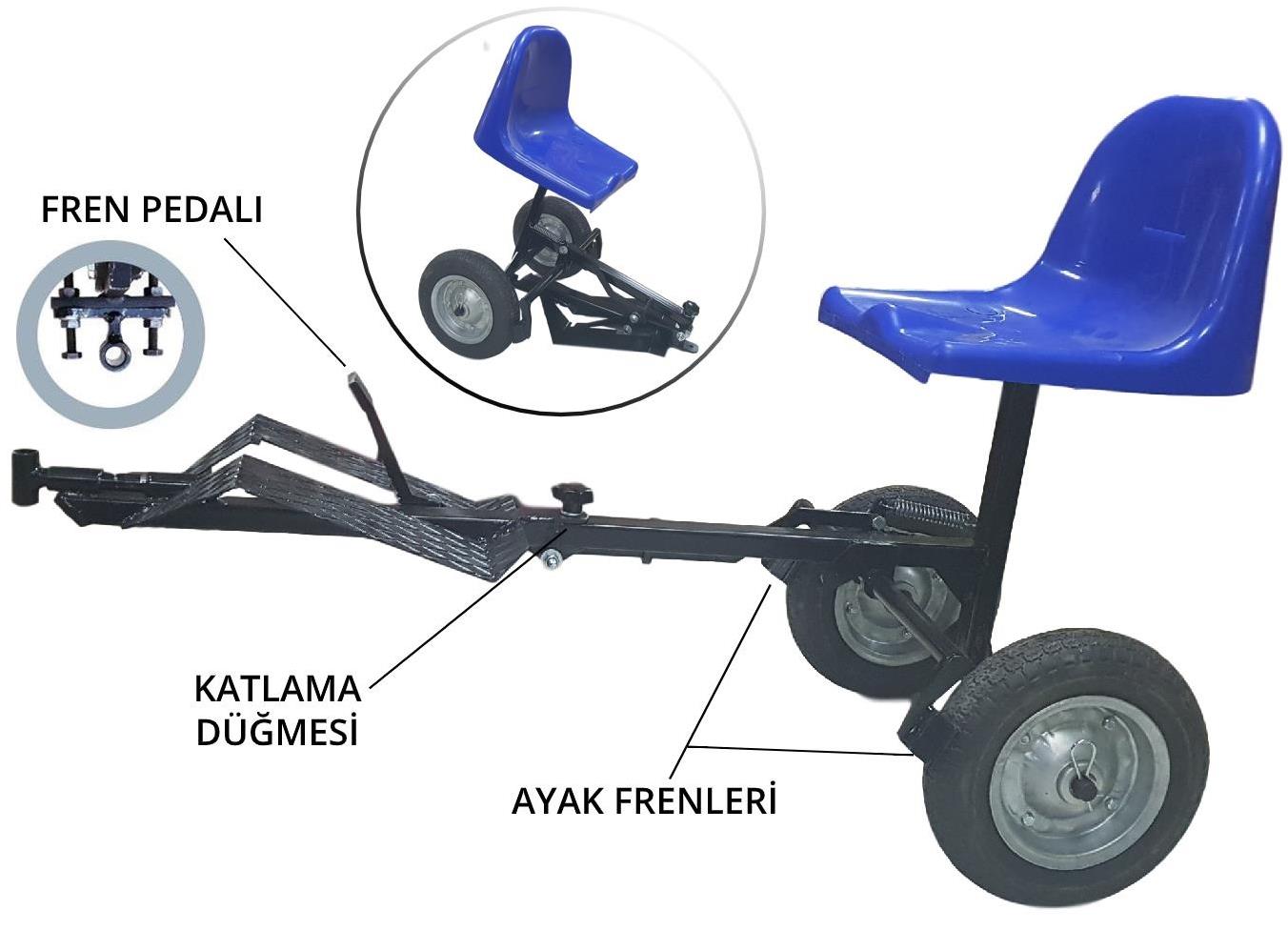Pars TS-400 Katlanır Çapa Makinesi Taşıma Aracı - Düz Bağlantılı