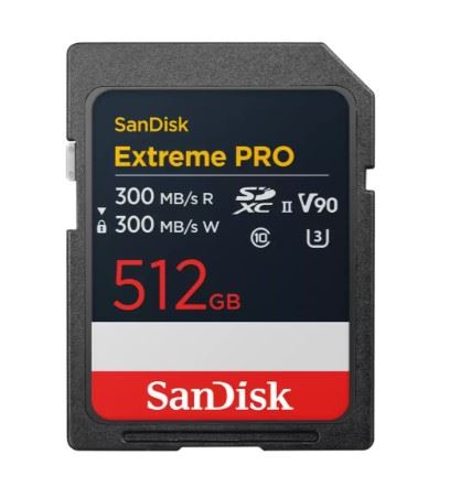 512GB Extreme Pro SDXC UHS-II V90 300MB/s SD Card