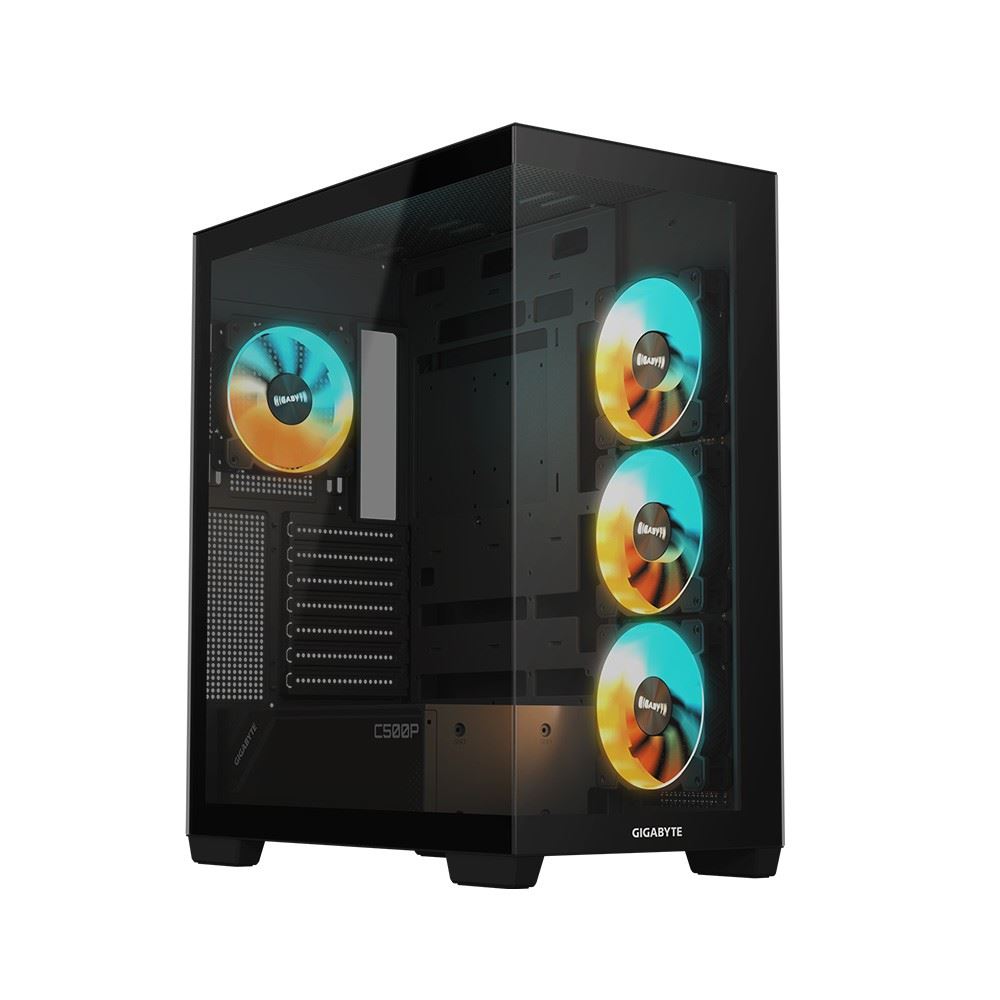 Panoramic Stealth Mid Tower PC Case Tempered Glass 4x ARGB Fan