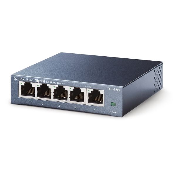 10/100/1000Mbps 5xPort %65 Güç Tasarruflu Çelik Kasa Switch