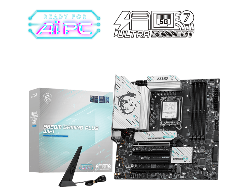 MSI B860M GAMING PLUS WIFI SOKET 1851 DDR5 8600MHZ(OC) 3xM.2 1x TB4 HDMI DISPLAY 5G LAN WIFI 7 mATX