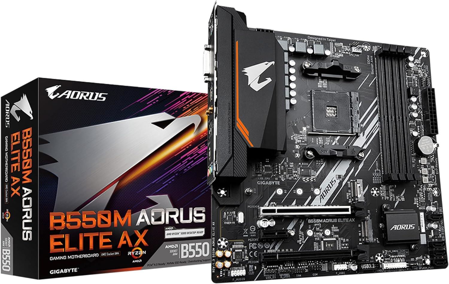 B550M-AORUSELITEAX 4733MHz OC DDR4 AM4 M.2 HDMI Micro-ATX Anakart