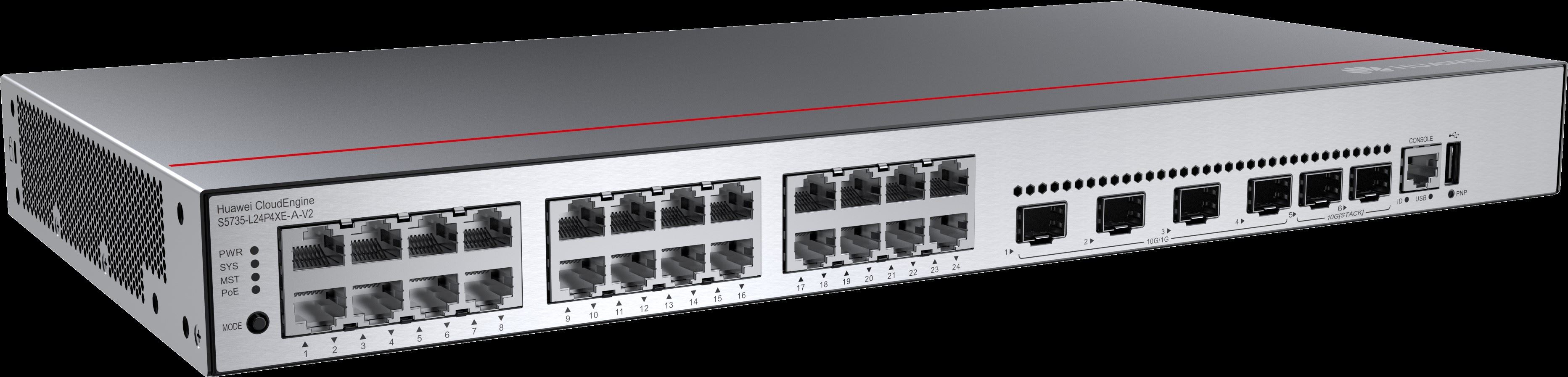 S5735-L24P4XE-A-V2 24 10 100 1000BASE T ports 4 10GE SFP ports 2 12GE