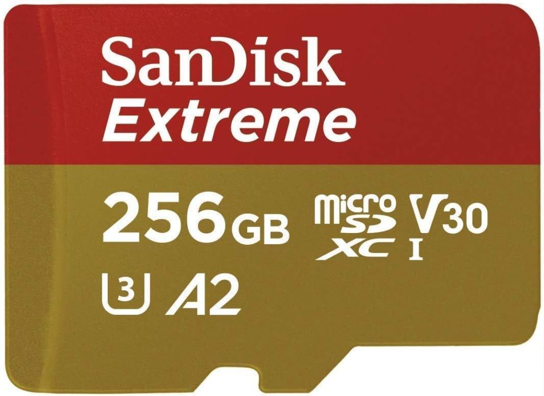 256GB Extreme microSD UHS I Card 190MB/s 130MB/s