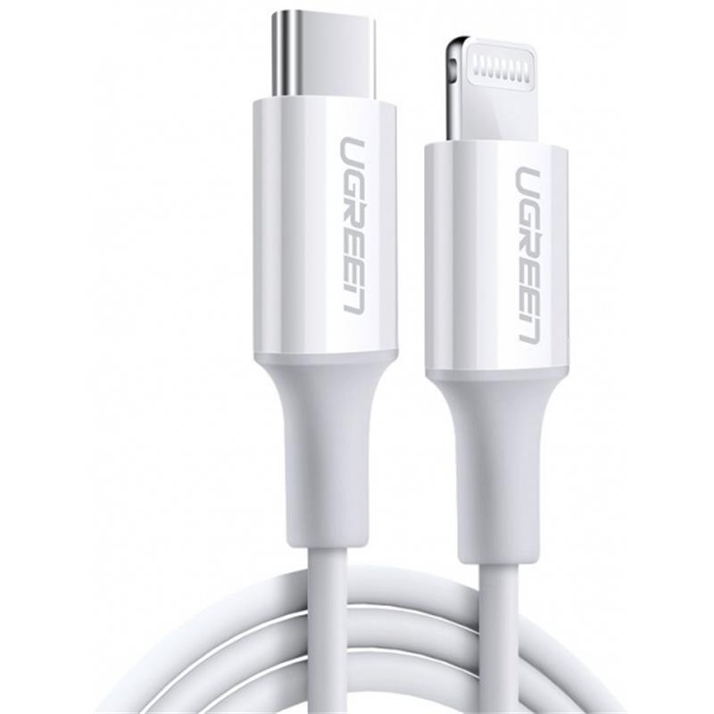 UGREEN TYPE-C TO LIGHTNING 3A PD MFİ SERTİFİKALI HIZLI ŞARJ KABLOSU (10493) 1 MT BEYAZ