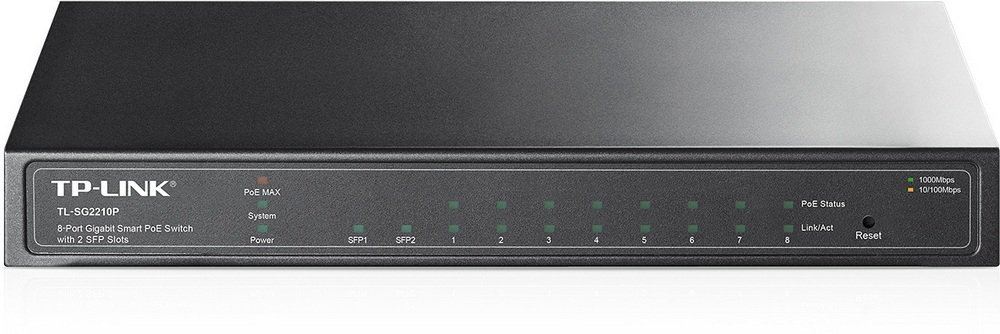 10/100/1000Mbps 8xPort PoE 2 SFP Çelik Kasa Switch