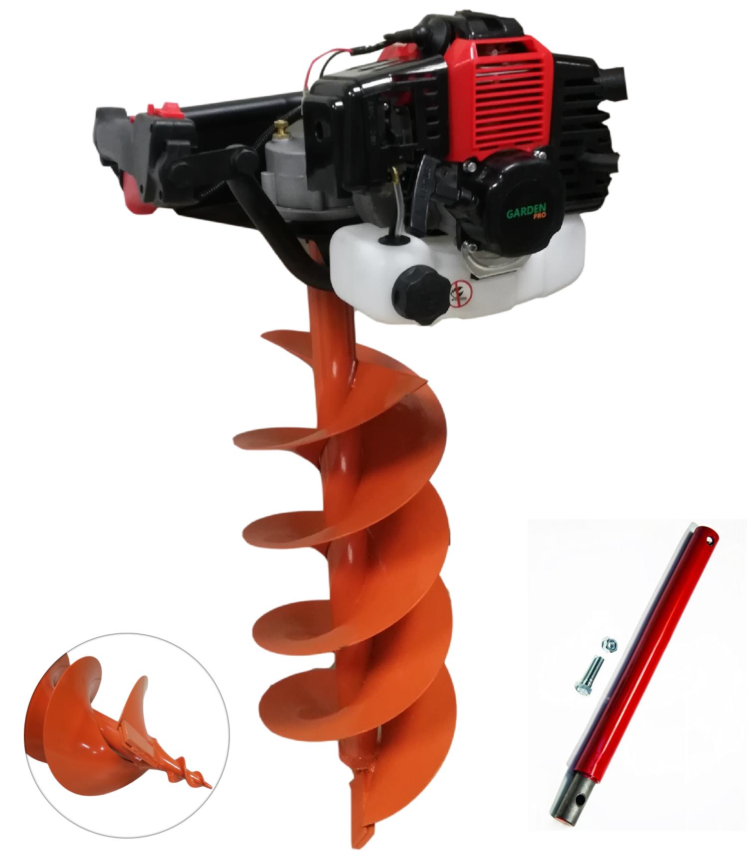 Garden Pro GP-490A Çift Helezonlu Toprak Burgu Makinası 300 mm + 50 cm Uzatma