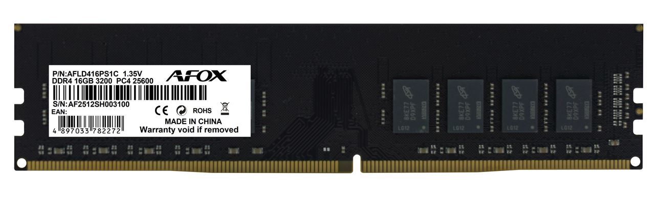 DDR4 16GB 3200MHZ CL16 DIMM Single Channel 1.35V PC Bellek