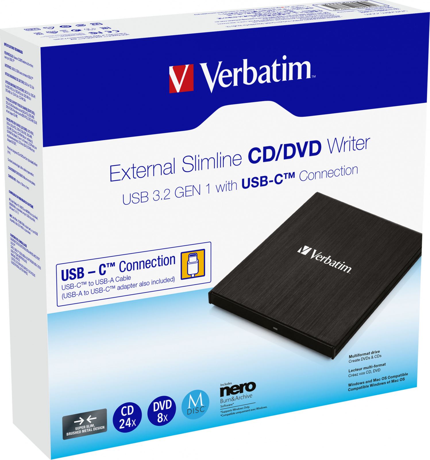 USB-C External Slimline CD/DVD Yazıcı