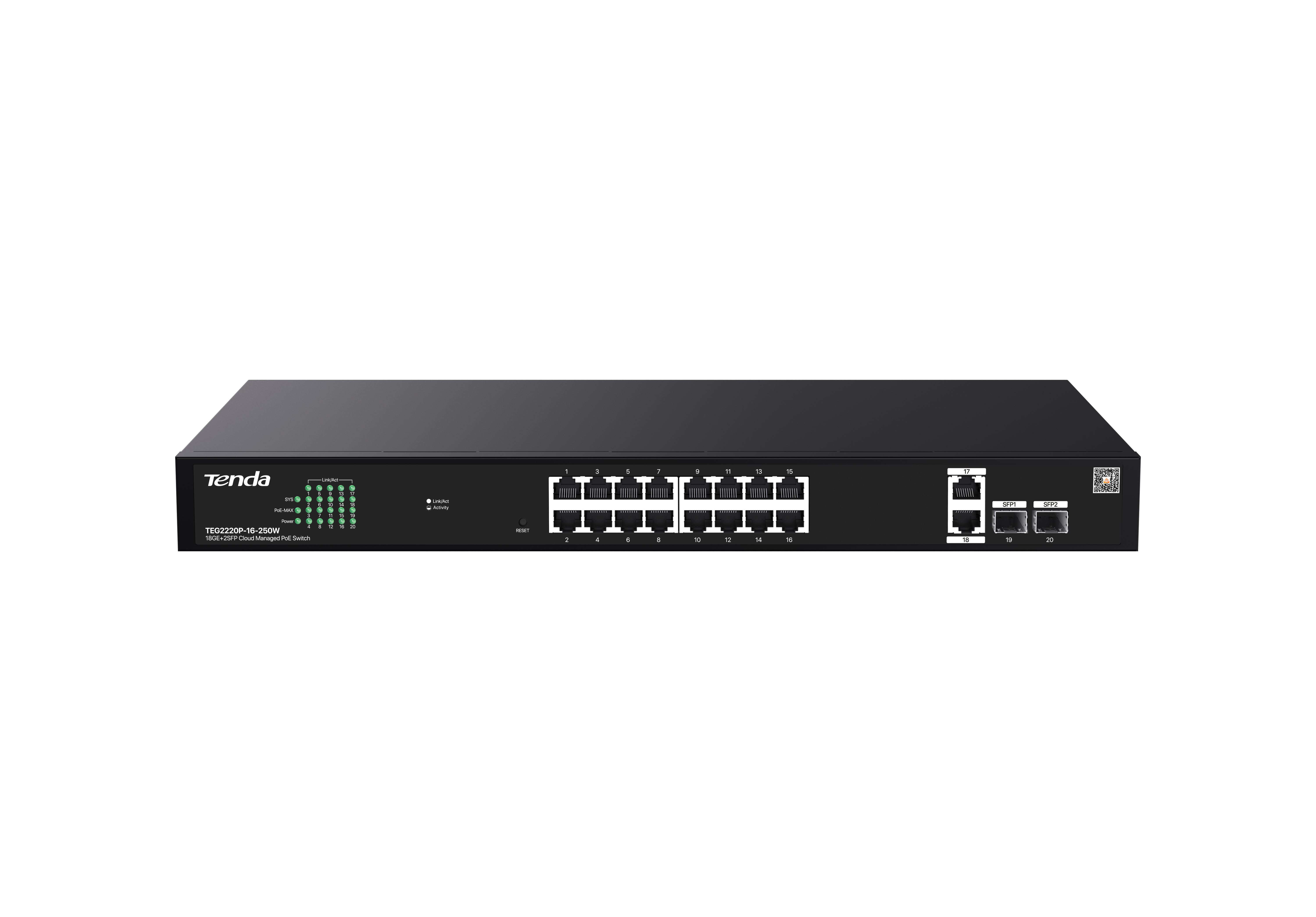 18GE+2SFP Cloud Managed PoE Switch