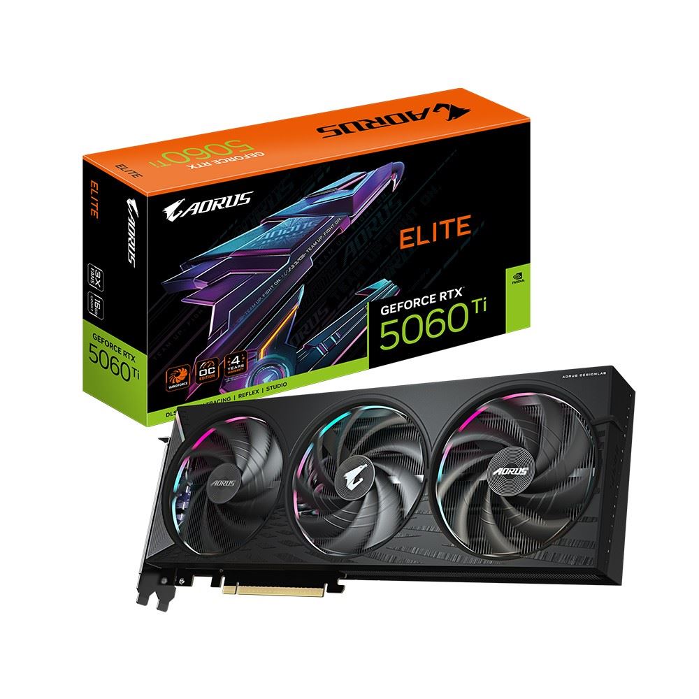 VGA RTX5060 TI AORUS ELITE 16GB 128B GDDR7 DP-HDMI EKRAN KARTI