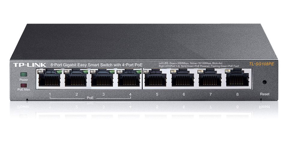 10/100/1000Mbps 8xPort PoE Destekli Easy Smart Switch
