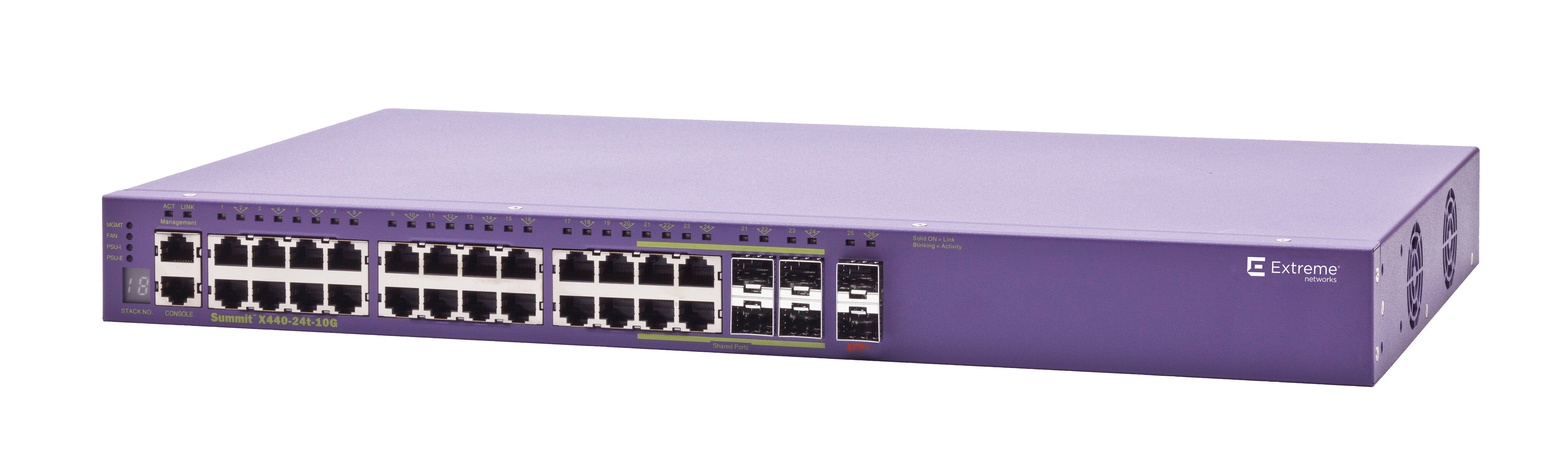 X440-G2 24 10/100/1000BASE-T 4 SFP combo 4 1GbE unpopulated SFP