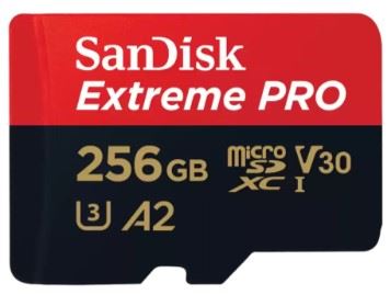 256GB Extreme Pro SDXC UHS-I A2 200MB/s MicroSD Card