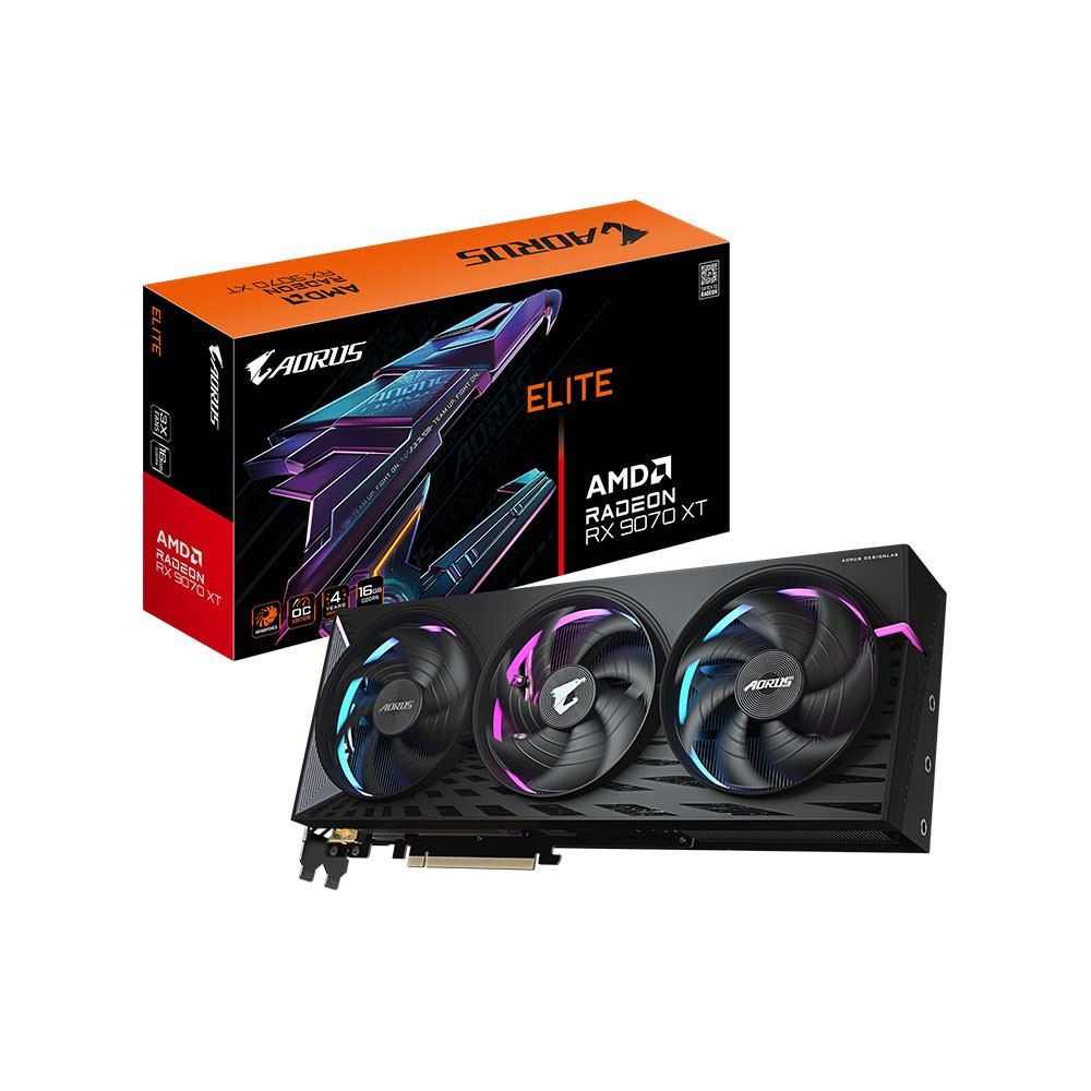 VGA AMD RX 9070 XT AORUS ELITE 16GB 256B GDDR6 DP-HDMI EKRAN KARTI