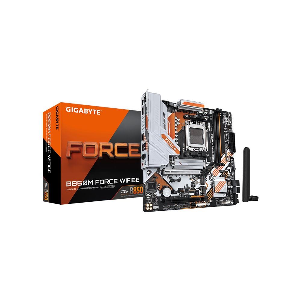 B850M-FORCE-WF6E 9600MHz OC DDR5 AM5 M.2 HDMI DP Micro-ATX Anakart