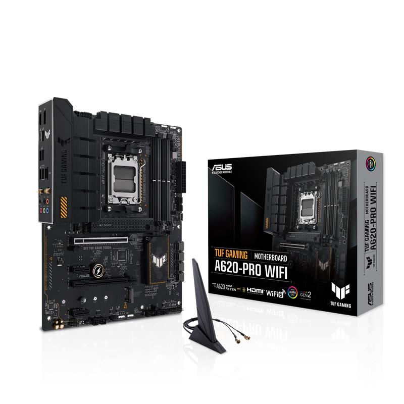 ASUS TUF GAMING A620-PRO WIFI DDR5 6400MHZ 1XHDMI 1XDP 2XM.2 USB 3.2 ATX AM5(AMD AM5 9000/8000/7000 SERİLERİ İLE UYUMLU)