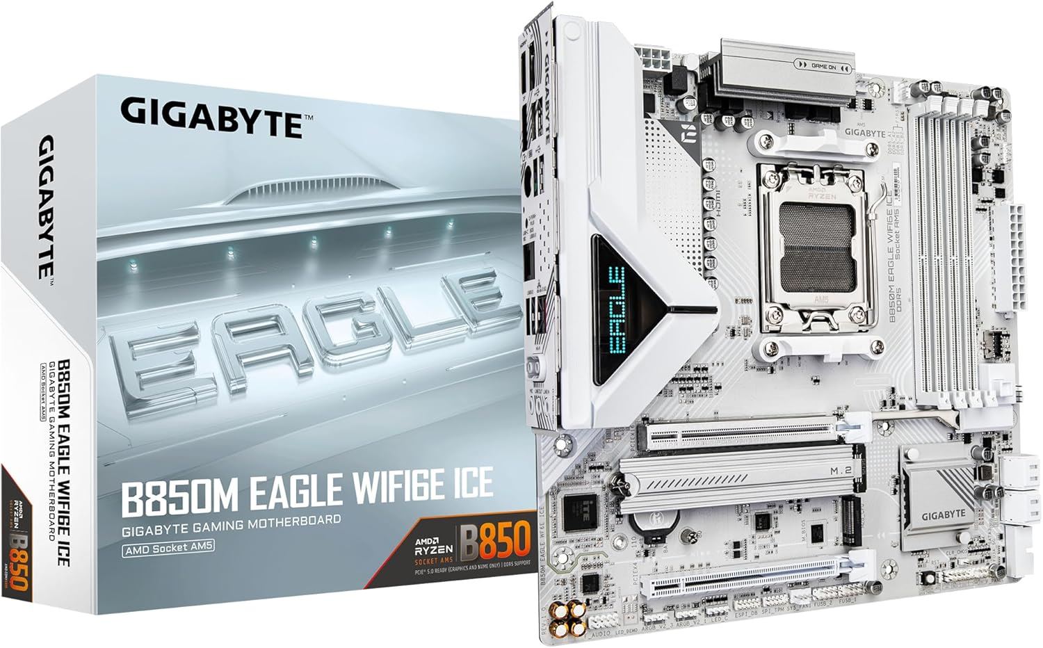 B850M-EAG-WF6EICE 8200MHz OC DDR5 AM5 M.2 HDMI DP WIFI6 MicroATX Anakart