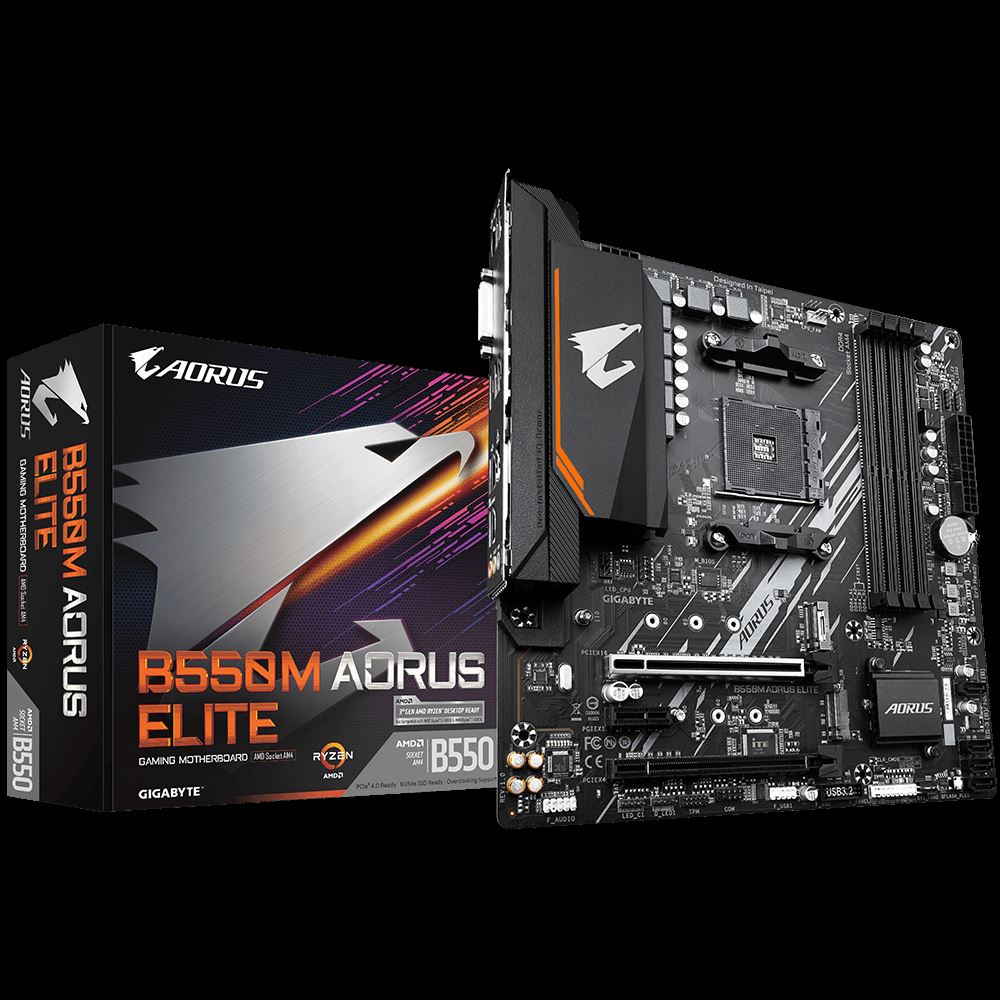 B550M AORUS ELITE 4733MHz OC DDR4 AM4 M.2 HDMI DVI-D MicroATX Anakart