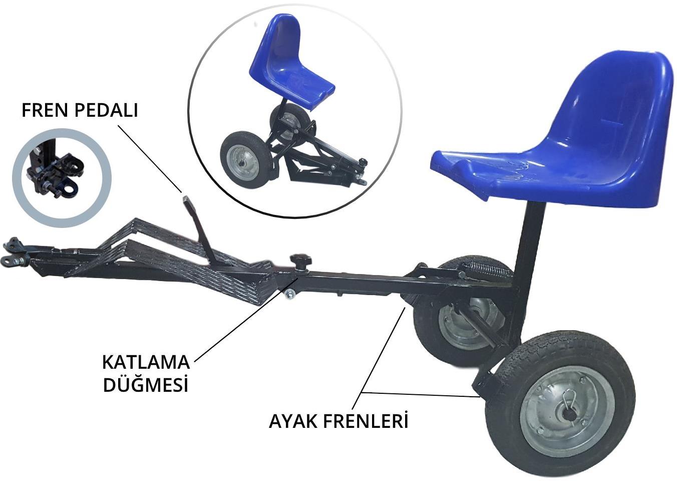 Pars TS-400 Katlanır Çapa Makinesi Taşıma Aracı - Kurt Ağız Bağlantılı