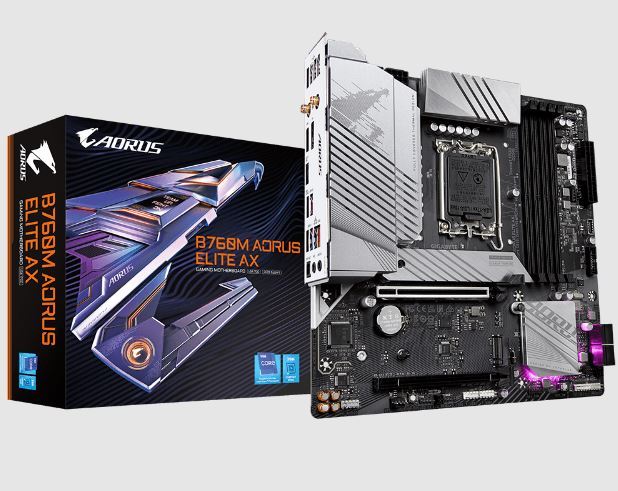 B760M AORUS ELITE AX 7800MHz OC DDR5 LGA1700 M2 HDMI DP MicroATX Anakart