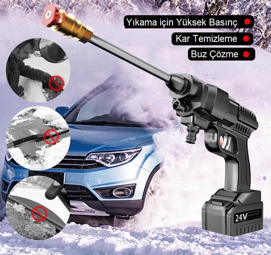 Taşınabilir Akülü Yıkayıcı 24v Yüksek Basınçlı 200w 30 Bar Lityum Pil