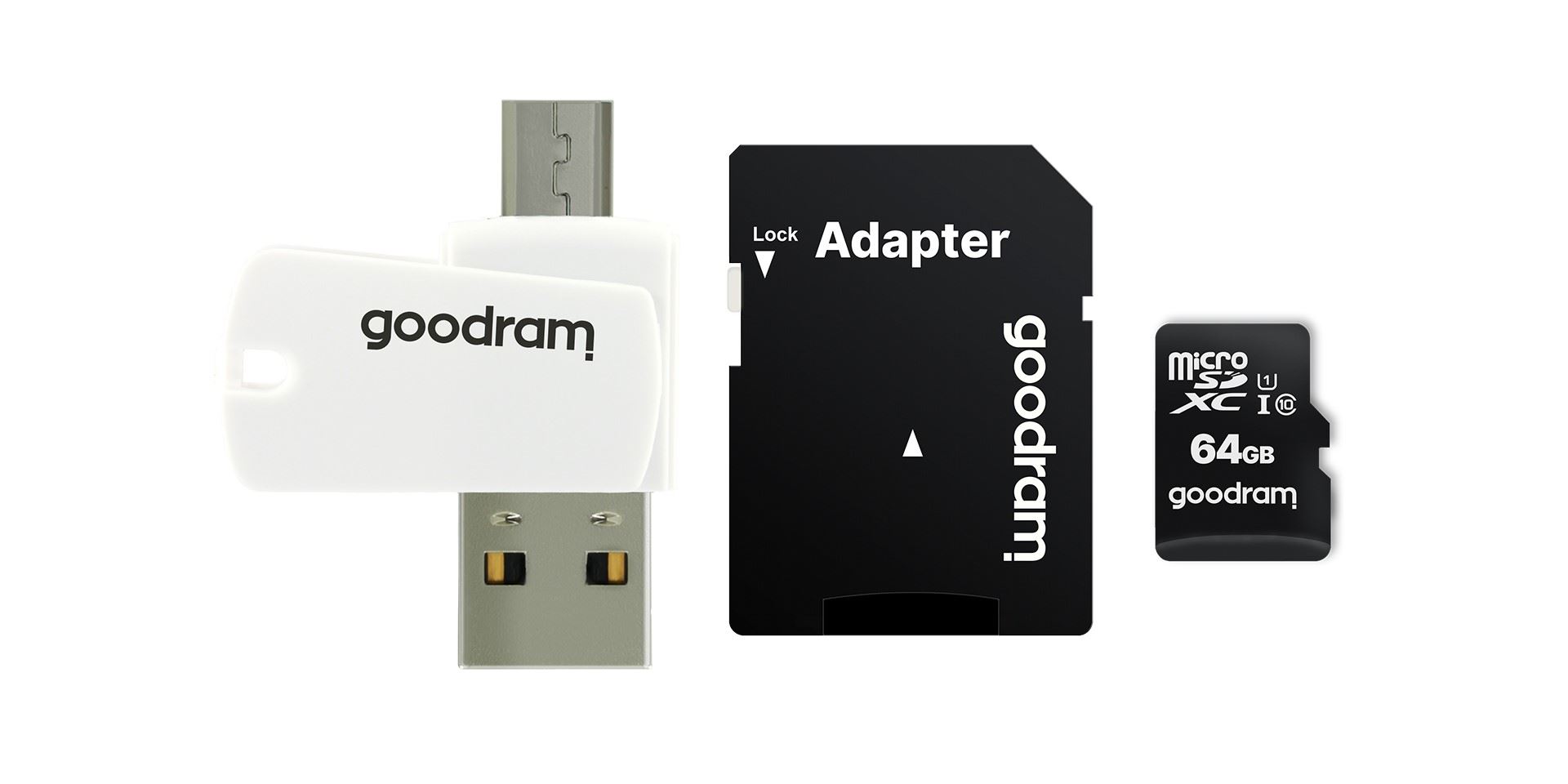 AIO 64GB OTG USB 2.0 Card Reader + MicroCard Class 10 UHS I